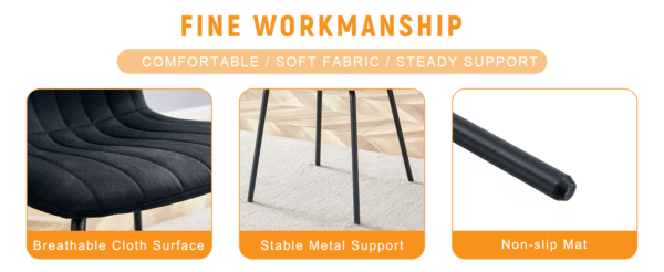 a660c0302b2443389b4850ae2afa49e8_847a651639056d2f9b6799072f9518e6 Luxury Minimalist Chairs - A set of 4 high quality dining chairs with black metal legs. The integral metal leg structure is suitable for various interior decoration styles.