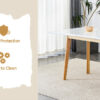 Table and chair set.White Sintered Stone Tabletop, Rubberwood Legs,Foldable Computer Desk, Foldable Desk.Paired With 4 Black Linen-Cotton Material High Resilience Dining Chair with Metal Leg.