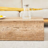 Elevate your living space with this modern MDF coffee table that showcases smooth, light wood color texture patterns. It is characterized by stylish design.39.3*23.6*12