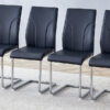 4 Dining Chair Set, Black Dining Chair Set, PU Material High Back Seat and Sturdy Leg Chair, Suitable for Dining Room, Kitchen, Living Room
