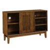47.3" Sideboard Buffet Cabinet with Storage, Farmhouse Fluted Sideboard with 2 Doors & Solid Wood Feet, TV Media Console, Storage Cabinet for Kitchen Dining Living Room Entryway Hallway, Walnut