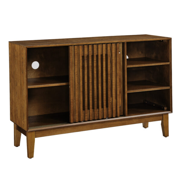a7ba64290f7f4e5ea63673dcb80bd5d1_619b0bd51123f171cabddfbd65552033 47.3" Sideboard Buffet Cabinet with Storage, Farmhouse Fluted Sideboard with 2 Doors & Solid Wood Feet, TV Media Console, Storage Cabinet for Kitchen Dining Living Room Entryway Hallway, Walnut