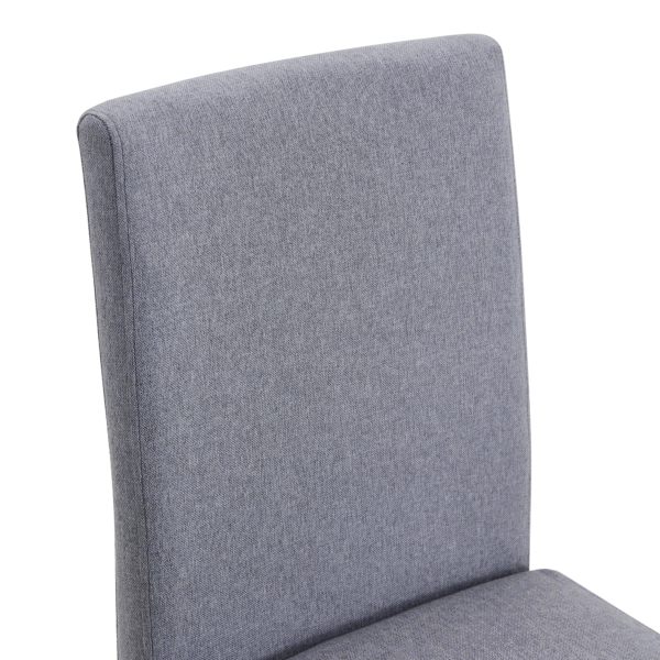 Table and chair set.71*35.4 inch Wooden And Black Spliced Dining Table With Storage Function In The Middle Of The Table Legs.Paired With 8 Light Gray Linen-Cotton Dining Chairs, Simple And Versatile.