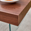 Walnut Colored Square MDF Coffee Table - 31.5"x31.5" with Tempered Glass Legs.Density Board Sticker,Reinforced Glass Legs.Walnut Colored Texture Sticker.