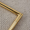 Table and chair set, large modern minimalist rectangular dining table, 0.39-inch imitation marble tabletop and golden metal legs, soft leather seats. F-1537