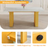 Large modern rectangular table with 0.4 inch patterned tabletop and large MDF table legs, suitable for kitchen, dining room, and living room 71 "* 35.4" * 30 "  1546