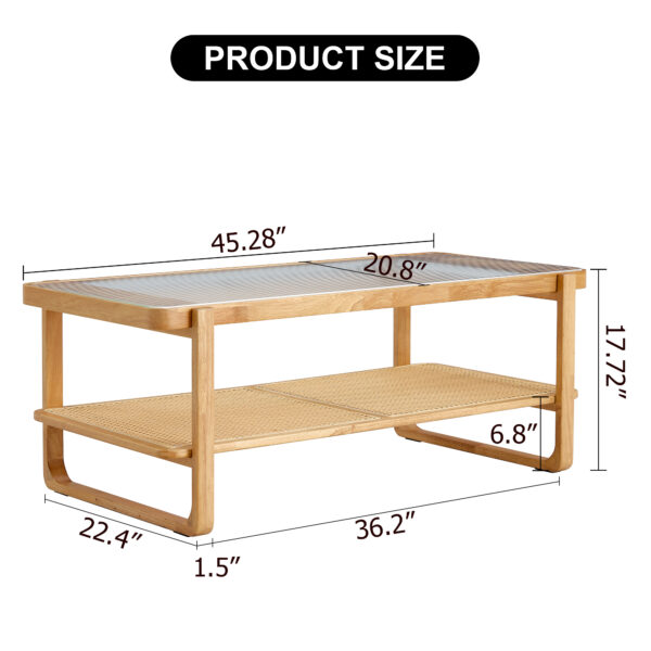 a879a0b5c018423c84046ef67ad9c290_20240123_ef179942f350a9d354c5aa31980e321c Modern simple rectangle double-layer solid wood Glass desktop tea table rattan woven Chinese side table small rectangle table suitable for living room, dining room and bedroom