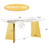 63"x31.5x30" Pandora Patterned Sintered Stone Dining Table with Golden Stainless Steel Butterfly Legs.The tabletop is designed to be scratch and heat resistant.Slabs Tabletop,Stainless Steels Legs.