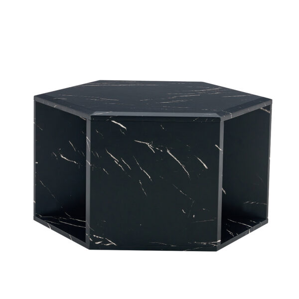 a88f16b5120f43399432749bd1cf7192_0d39d33b62988d0e0b6cfb822ae7faee Hexagonal MDF coffee table, characteristic pattern stickers, multi-hole design to give more storage space, simple and convenient design makes it suitable for all kinds of style scenes.