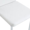 Luxury Simple Chair - Set of 6 White PU Material High Resilience Dining Chair with Metal Silver Leg.The Chair Back Has a Vertical Stripe Design With Smooth And Uniform Lines.