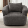 360° Swivel Chair, 38.2" Accent Chair Sofa, Upholstered Swivel Barrel Sofa Chair with a Throw Pillow for Living Room, Bedroom, Office and Hotel, Grey