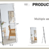 Fourth generation black solid wood frame full-length mirror, dressing mirror, bedroom porch, decorative mirror, clothing store, floor standing large mirror, wall mounted. 71 "* 31.4"