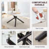 Large rectangular imitation marble dining table, 6-8 seats, 0.39 "black artificial marble countertop, smooth chrome legs, Sleek Chrome Legs. Perfect for Kitchen, Dining, Living, Meeting, Banquet 1537