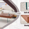Walnut Colored MDF Coffee Table - 39.3"x21.6" with Tempered Glass Legs.Density Board Sticker,Reinforced Glass Legs.Walnut Colored Texture Sticker.