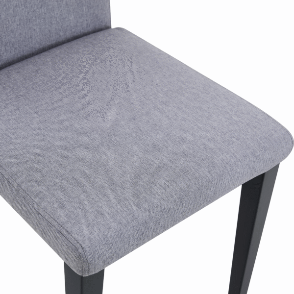 Table and chair set.71*35.4 inch Wooden And Black Spliced Dining Table With Storage Function In The Middle Of The Table Legs.Paired With 6 Light Gray Linen-Cotton Dining Chairs, Simple And Versatile.