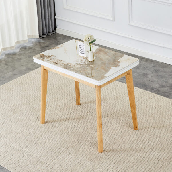 a9a87697565c46af98d903aeb42e78fc_20240206_47aba0bee1139514ec9b665901ffaf3b Imitation marble white sintered stone tabletop with rubber wooden legs, foldable computer desk, foldable office desk, suitable for restaurants, living rooms, terraces, kitchens
