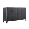 Mirod Farmhouse Style 4-Door Cabinet with Natural Finish, A Rustic Accent for Entryways or Small Spaces