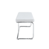 White shoe changing stool, silver metal legs, sofa stool dining chair, suitable for bedroom ,fitting room, storage room, dining room, living room. 005