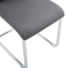 Modern Dining Chairs with Faux Leather Padded Seat Dining Living Room Chairs Upholstered Chair with Metal Legs Design for Kitchen, Living, Bedroom, Dining Room Side Chairs Set of 4 (Grey+PU)C-001
