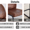 A set of two brown chairs, including suede cushions and black metal legs. Small size, suitable for select groups, suitable for dining room, kitchen, terrace and guest office chairs (set of 2)