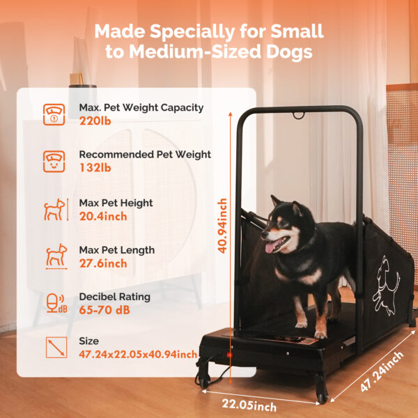 Dog Treadmill for Medium Dogs - Dog Pacer Treadmill for Healthy & Fit Pets - Dog Treadmill Run Walk
