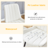 Extended Seat Cushion PU Dining Chair Set - Four Pieces.Smooth line design.Can integrate well into various modern home decoration styles.White and Dark Gray Splicing Colors.