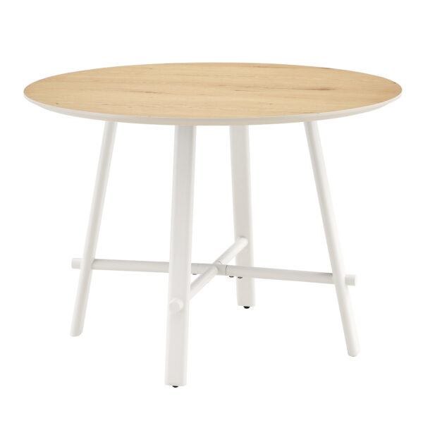 aa389a99cc784c69bb2d368d2f8b4744_d4262b384f06c2c5c1ccf6bfa22399d4 Table and chair set, MDF desktop, white metal table legs, stable and beautiful, suitable for most styles of home. Modern simple dining table, comfortable seating.
