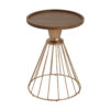HOLLOW EDGE RETRO ART PINE SIDE TABLE, ANTIQUE GOLD + NATURAL COLOR