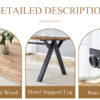 Table and chair set.63"x35.4" Wood-Textured MDF Dining Table with Black A-Frame Legs.Paired with 4 Brown Technology Fabric Round Corner Dining Chair.Density Board Sticker,Iron Pipe Spraying,
