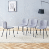 Luxury Minimalist Chairs - A set of 4 high quality dining chairs with black metal legs. The integral metal leg structure is suitable for various interior decoration styles.