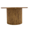 A modern circular coffee table with a diameter of 27.5 inches interprets home aesthetics and practicality. MDF material,cylindrical table leg design.Becoming the visual focal point of home decoration.