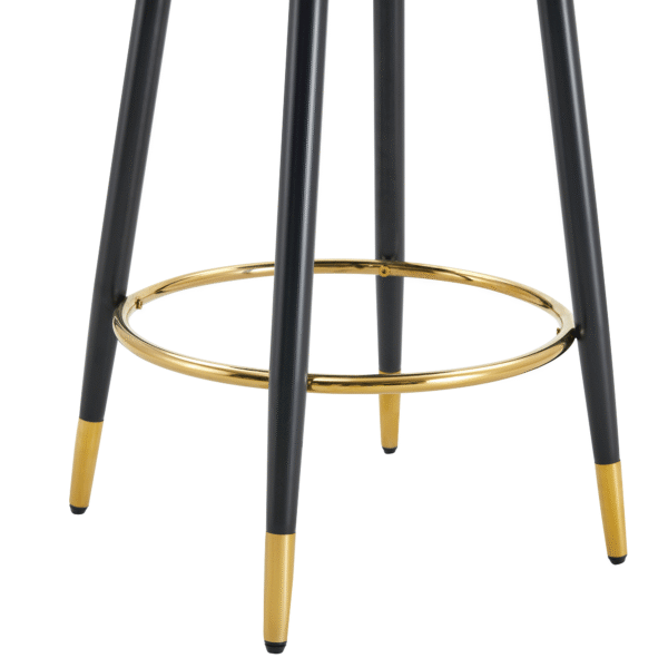 ab08bdcd2c394b26a1a705e5203b8668_2107cb7bfbeda4a998e96de6cc2937ee 360 ° rotatable bar chair.Modern PU comfortable upholstered bar chair with smooth and beautiful black metal legs for dining room, kitchen, terrace and guest office chair.Set Of 2.W1151P153939