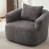360° Swivel Chair, 38.2" Accent Chair Sofa, Upholstered Swivel Barrel Sofa Chair with a Throw Pillow for Living Room, Bedroom, Office and Hotel, Grey