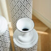 Floor Metal Vases Decorated White Metal vases Set of 3 gorgeous home decoration large glazed metal vases 24in/28.7in/33.5in height
