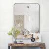 22x30 Inch Silver Metal Framed Rectangular Bathrrom Mirror for Wall.(W2203P183126)