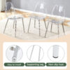 Transparent and stylish ergonomic dining chair unlocks a new experience of lightweight fashion, comfort, and stability. Transparent seat cushion, silver metal legs. One box of three.