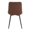 Extended Seat Cushion PU Dining Chair Set - Four Pieces.Smooth line design,Integral metal leg structure,Can integrate well into various modern home decoration styles.Gray and Brown Splicing Colors.