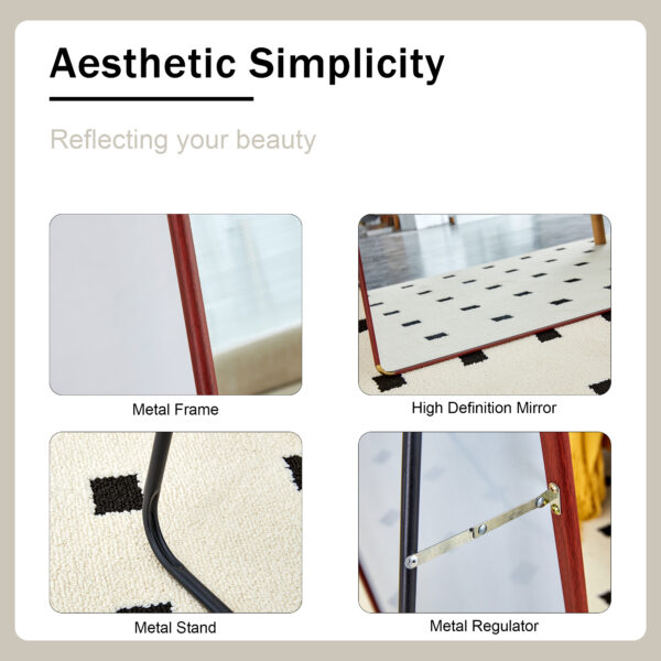The 4th generation floor standing full-length mirror. wall mirror, bathroom makeup mirror, bedroom foyer, clothing store, wall mounted.    65 "* 23.2"
