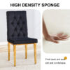 4 piece dining chairs.The gold metal legs complement the black velvet, showcasing a perfect blend of modern and classic elements.Suitable for various occasions such as kitchens,conference rooms, etc.