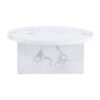A white MDF material circular patterned coffee table, a 31.4-inch white center table, modern coffee table, suitable for small spaces and living rooms.