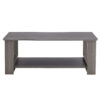 A modern and practical gray textured coffee table,tea table.Double layered coffee table made of MDF material,. Suitable for living room,bedroom and study room. 43.3"*21.6"*16.5"   CT-16