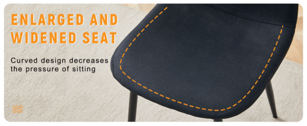 aca6f1582306420bbb41978d1efae674_5893fbb2322058f7452b80f33c935eb6 Luxury Simple Chair - Set of 4 BLACK Linen-Cotton Material High Resilience Dining Chair with Metal Black Leg.Integral metal leg architecture,Suitable for various interior decoration styles.