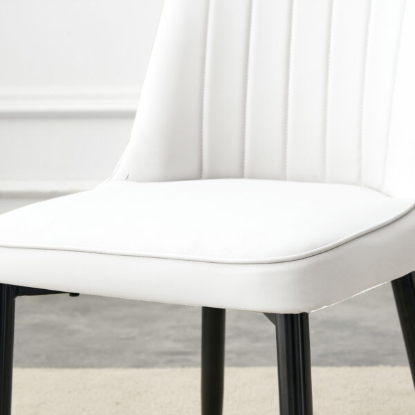 ace19840b6914b6ba0a442ab718e1602_9075232eead82852034c54c7d356c880 Table and chair set.Luxurious Snow Mountain White Slab Round Dining Table Set - 47"x47" with 6 White PU Chairs.Sintered Stone Tabletop,MDF Table Leg,