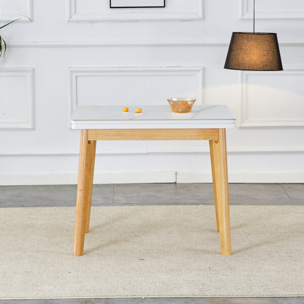 ace394e9f75e43a789fa5df9f59f7777_20240206_c19ce72b78caa03dfbef3ade51bbc96a White sintered stone tabletop with rubber wooden legs, foldable computer desk, foldable office desk, suitable for restaurants, living rooms, terraces, kitchens