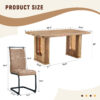 Table and chair set.64.5 x 35.4 Inch Stylish Wood Color Textured Dining Table.Perfectly Blending Simplicity And Transparency.Paried With 4 Brown technology fabric chairs with arched black legs.