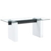 Large modern rectangular table with 0.4 inch patterned tabletop and large MDF table legs, suitable for kitchen, dining room, and living room 71 "* 35.4" * 30 "