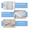 Luxury Simple Arch Chair - Set of 6 Light Gray PU Material High Resilience Dining Chair with Arched Metal Silver Leg.