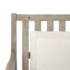 TREXM Outdoor Daybed, Patio Daybed with Four Pillows, Wooden Outdoor Bed with Curved Armrests for Poolside, Backyard, Garden (Gray+Beige Cushion)