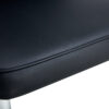 Modern minimalist dining chairs, black PU leather curved backrest and cushion, black metal semi matte chair legs, suitable for restaurants, bedrooms, and living rooms. A set of 2 chairs.008