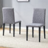 Two Light Gray Linen-Cotton dining chairs, simple and versatile, comfortable and accompanied. Exquisite and versatile dining chairs unlock a comfortable new experience.(Set of 2)